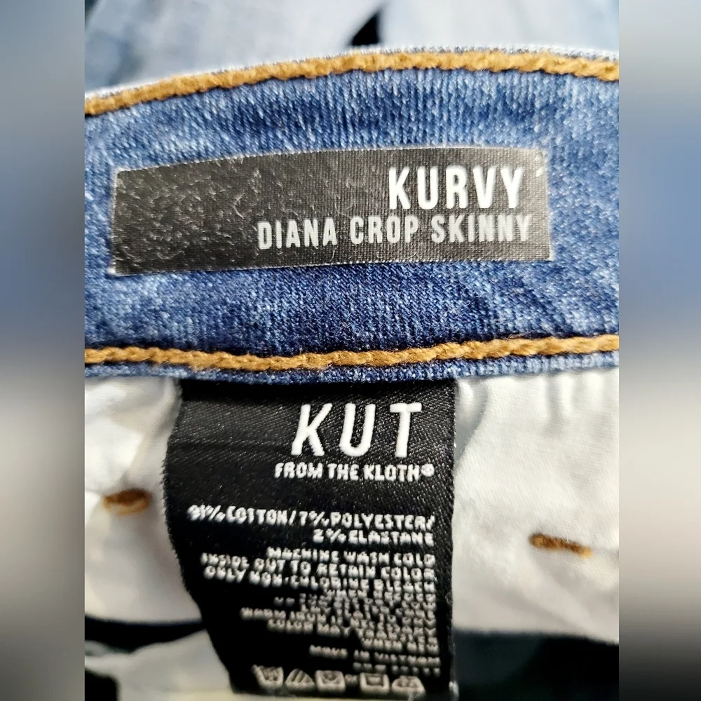 KUT From the Kloth Kurvy Diana Crop Skinny Jeans Women’s Size 4 Stretch Denim - Picture 12 of 14